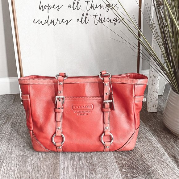Coach Handbags - Coach Leatherwear Large Tote Handbag Red